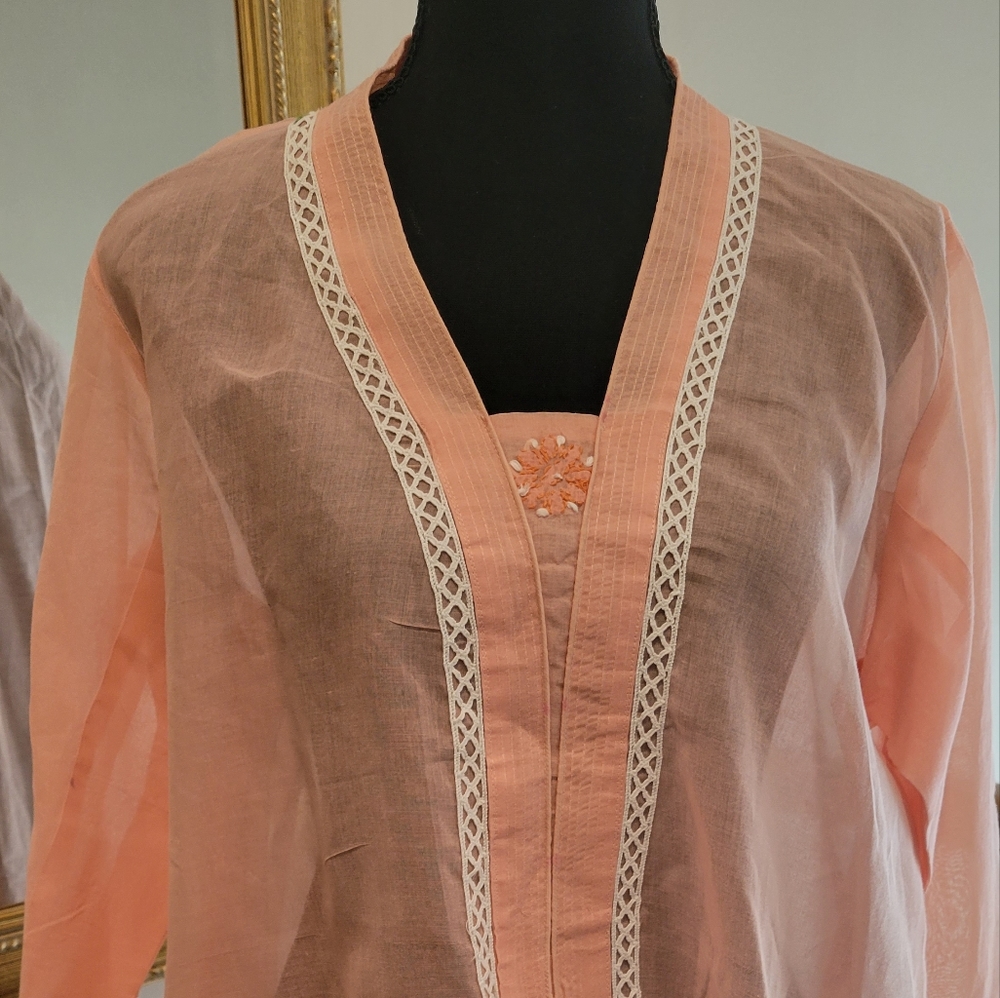 Peach Kurta Kameez Shirt Only